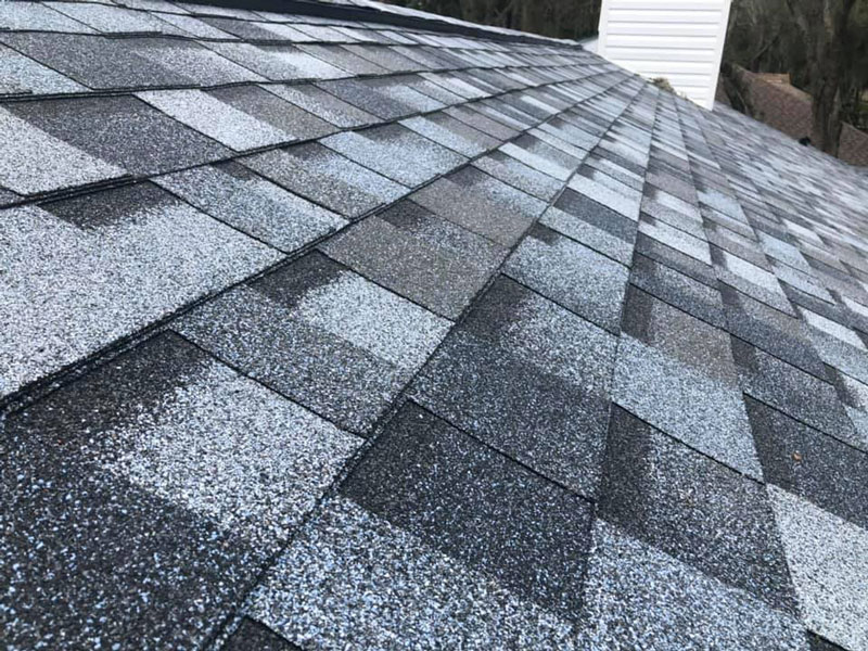 closeup of asphalt shingles